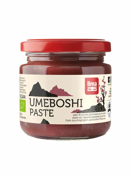 Lima organic umeboshi plum paste in a glass jar of 200g