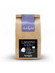 Nutrigold organic linseed flour in a brown paper packaging of 500g