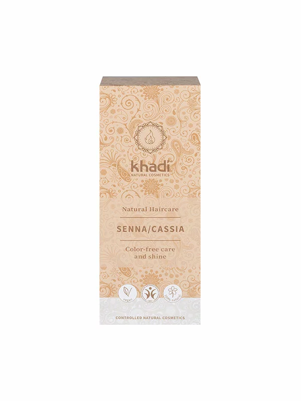 Khadi natural hair colour - cassia in a cardboard packaging of 100g