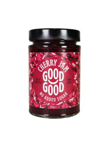 Good Good cherry jam with stevia and no added sugar in a glass jar of 330g