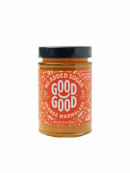 Good Good orange marmalade with stevia in a glass jar of 330g