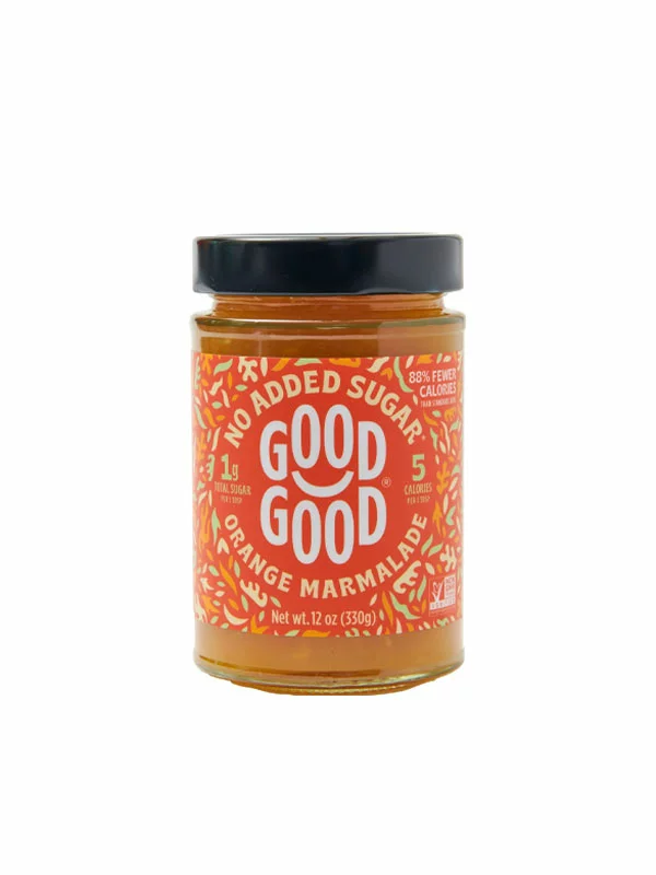 Good Good orange marmalade with stevia in a glass jar of 330g
