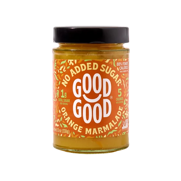 Good Good orange marmalade with stevia in a glass jar of 330g