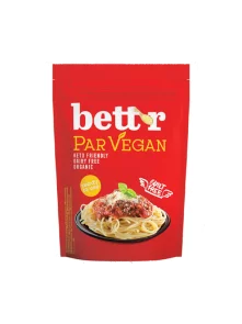 Bett'r organic vegan cheese in a red packaging containing 150g