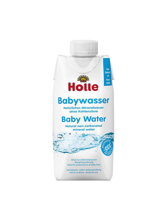 Holle organic non-carbonated baby water in a tetrapak of 500ml