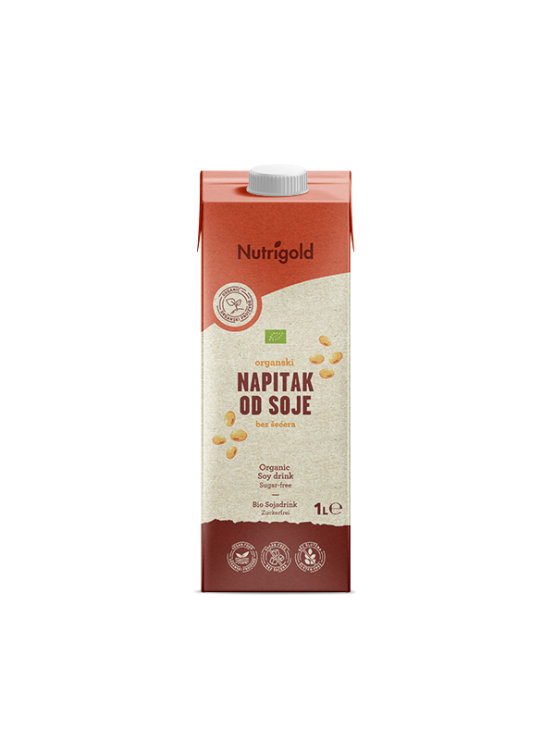 Nutrigold organic sugar-free soy drink in a tetrapak packaging of 1000ml