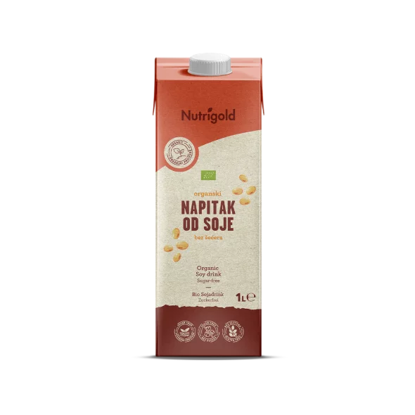 Nutrigold organic sugar-free soy drink in a tetrapak packaging of 1000ml