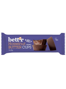 Bett'r organic hazelnut butter cups in a packaging of 39g