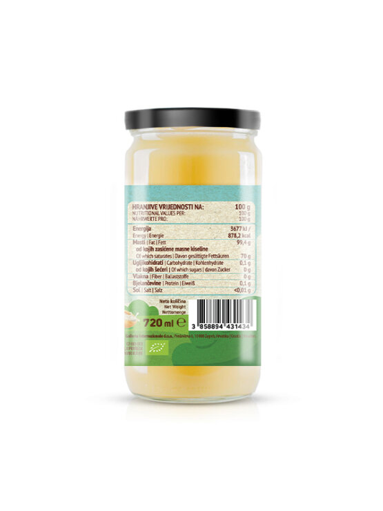 Butrigold ghee -organic clarified butter in a glass jar of 720g