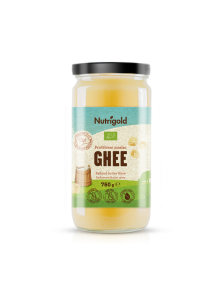 Butrigold ghee -organic clarified butter in a glass jar of 760g