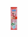 Quick Milk organic magic straws with strawberry-flavoured beads in a packaging of 6 straws