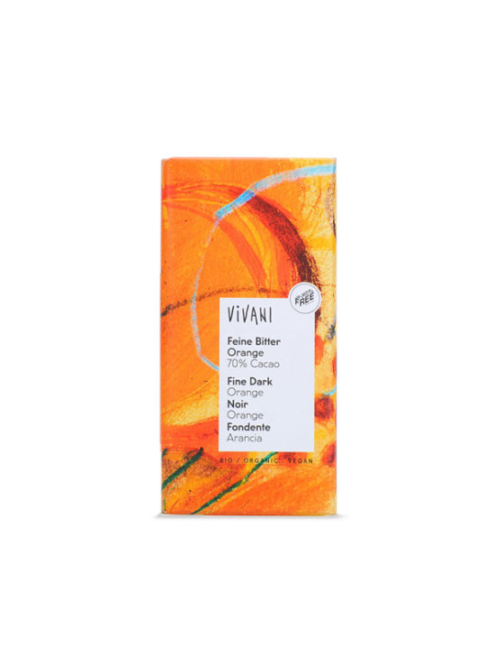 Vivani organic dark chocolate with 70% of cocoa and orange in a packaging of 100g