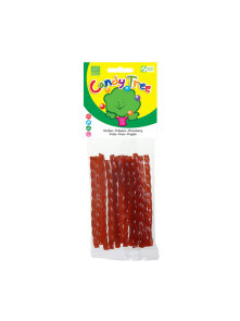 Candy Tree organic strawberry flavoured gummy vines in a transparent packaging of 75g
