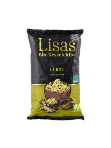 Lisas organic chips curry in a bag of 125g