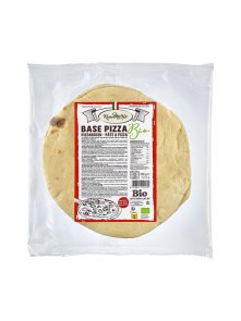 Romi Marie organic pizza base in transparent packaging containing 2x150g