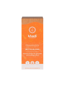 Khadi natural hair colour Medium Blonde in orange cardboard packaging of 100g