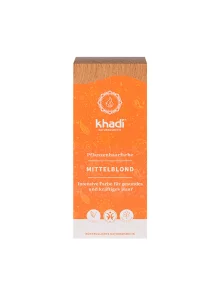 Khadi natural hair colour Medium Blonde in orange cardboard packaging of 100g