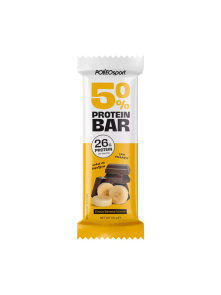 Polleo Sport choco banana protein bar in a packaging of 50g