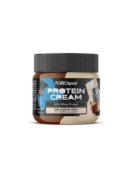 Polleo Sport milk and hazelnut protein cream spread in a packaging of 200g