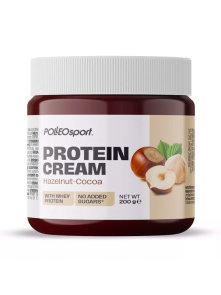Polleo sport hazelnut and cocoa protein spread with no added sugar in a packaging of 200g