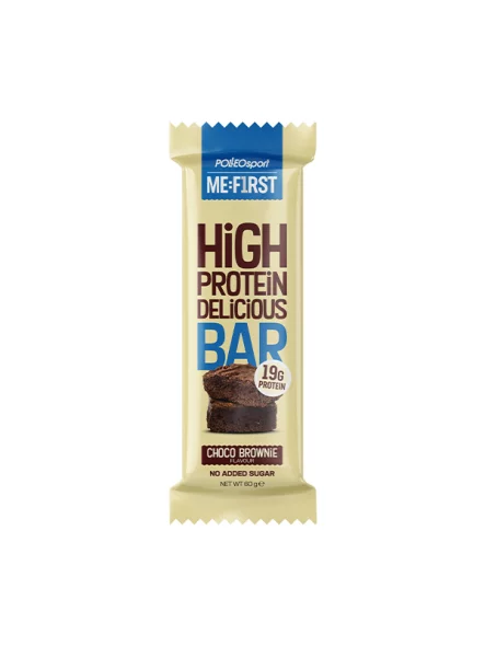 Me:First choco brownie protein bar in a packaging of  60g