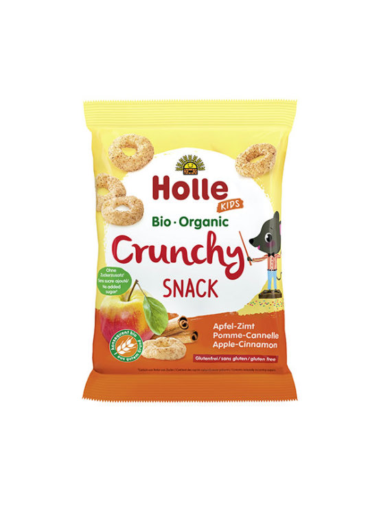 Holle apple & cinnamon kids snack in a bag of  25g.