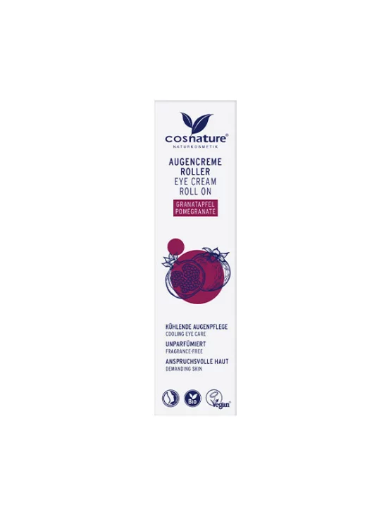 Cosnature pomegranate eye cram roll on in a packaging of 15ml