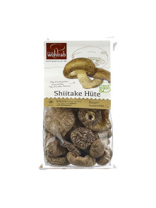 Wohlrab organic shiitake mushrooms in a transparent packaging of 40g