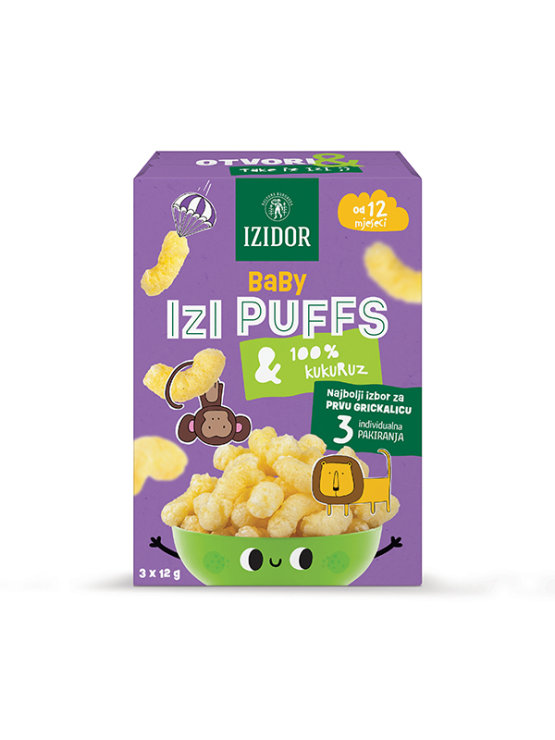 Izidor Izi Puffs Flips Baby in a colorful packaging of 36g