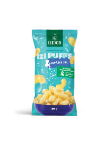 Izidor Izi Puffs flips with sea salt in a packaging of 80g
