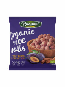 Extruded Rice Balls Plum and Cinnamon Gluten Free - Organic 60g Biopont