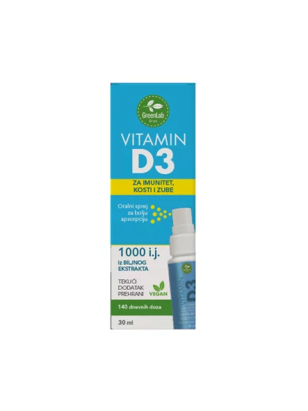 Vitamin D3 1000 IU Spray - 30ml Green Lab