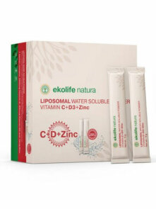 Liposomal C + D3 + Zinc - Water Soluble Sachets 21 x 5g - Ekolife Natura
