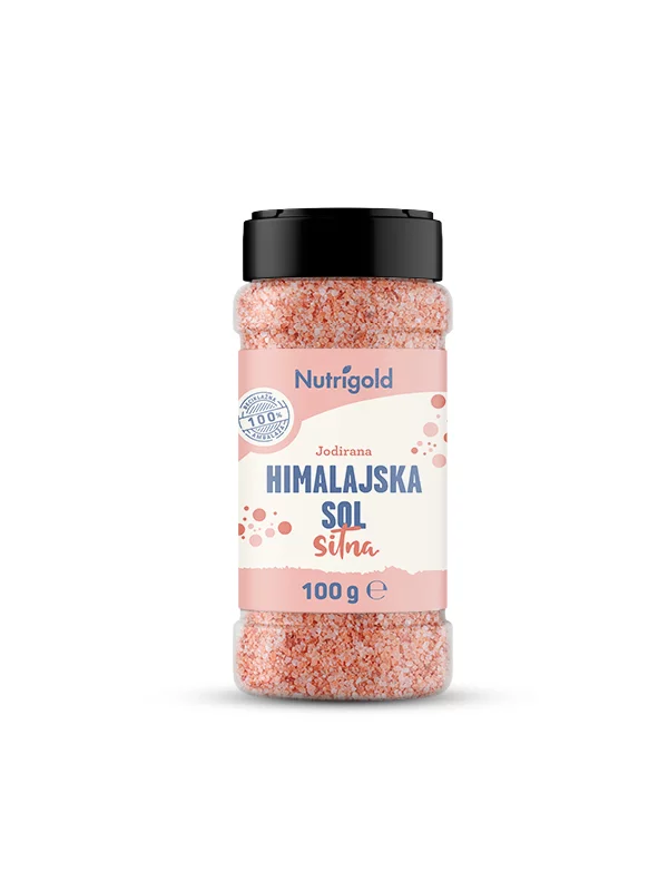 Nutrigold iodised fine HImalayan salt in a jar of 100g