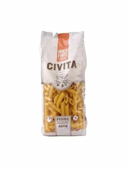 High Fibre Corn Penne Pasta - Gluten Free 450g Civita
