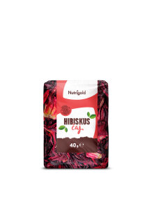 Nutrigold hibiscus tea in a transparent packaging of 40g