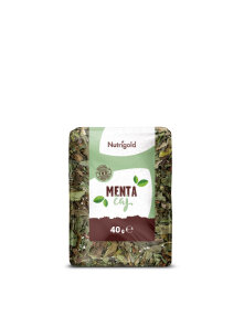 Nutrigold mint tea in a transparent packaging of 40g