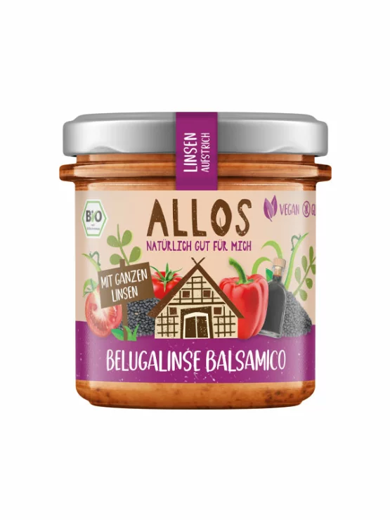 Beluga Lentil & Balsamico Vegan Spread Gluten Free Organic 140g Allos