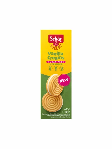 Vanilla Creams Gluten Free Biscuits - Sugar Free 115g Schar