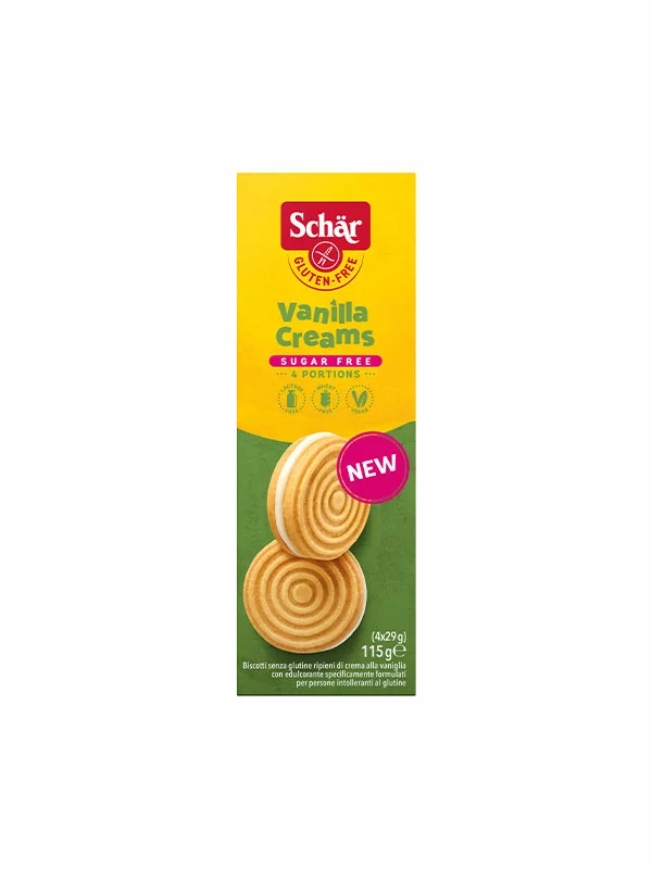 Vanilla Creams Gluten Free Biscuits - Sugar Free 115g Schar