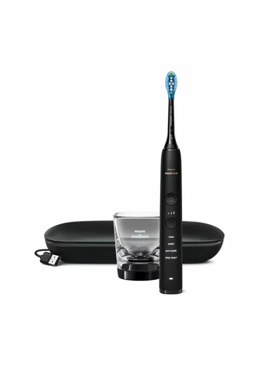 Phillips crna sonična električna četkica za zube Diamond clean s aplikacijom
