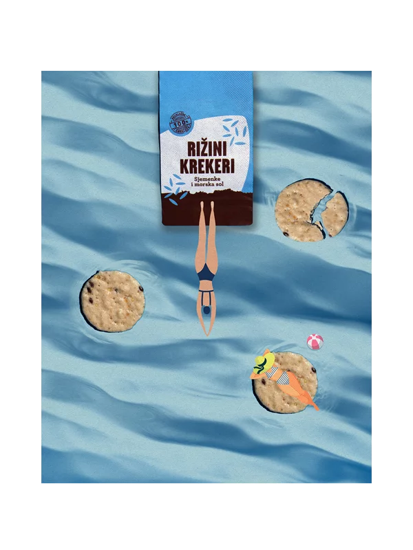 Nutrigold rice crackers with seeds and sea salt in a transparent packaging of 100g