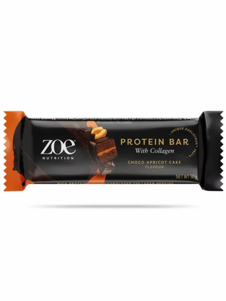 Protein Bar With Collagen - Choco Apricot Cake 50g zoe Nutrition