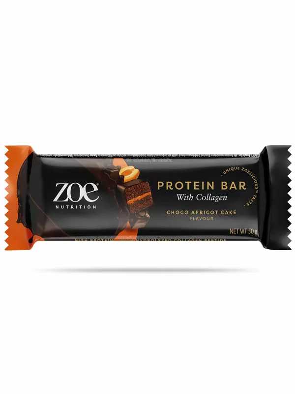 Protein Bar With Collagen - Choco Apricot Cake 50g zoe Nutrition