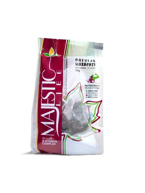 Majestic Life fresh mazafati dates in a packaging of 160g