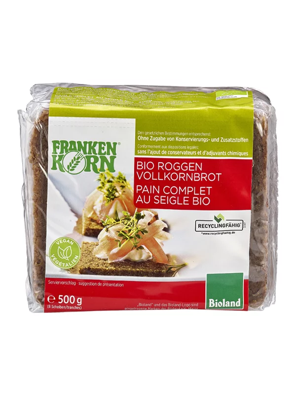 Whole Grain Rye Bread - Organic 500g Franken Korn
