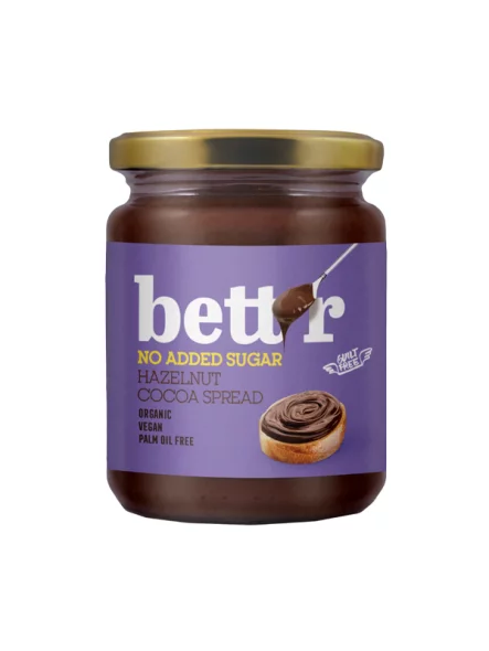 Hazelnut & Cocoa Spread No Added Sugar - Organic 250g Bett’r