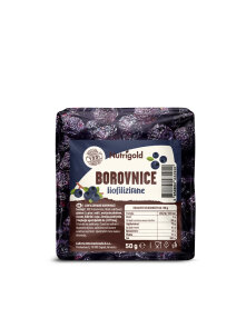 Nutrigold freeze-dried blueberries in a transparent packaging of 50g