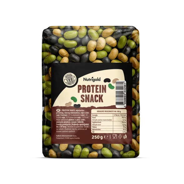 Nutrigold super protein snack in a transparent packaging of 250g