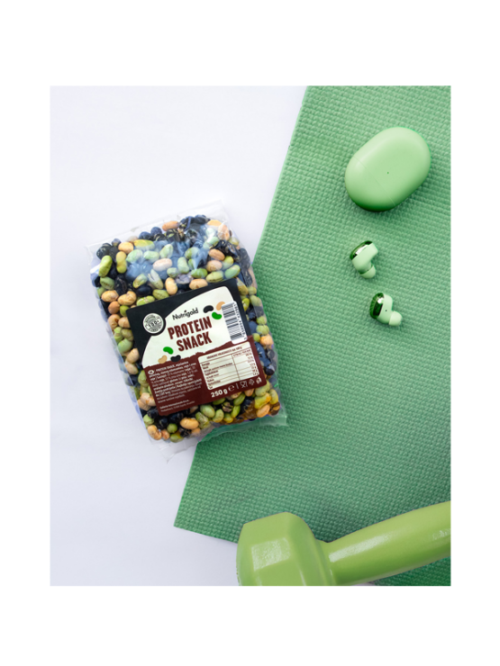 Nutrigold super protein snack in a transparent packaging of 250g